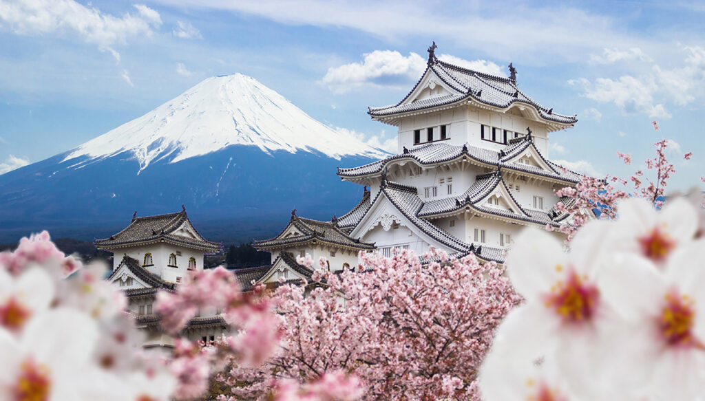 富士山とお城の画像
